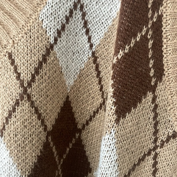 Plaid Vest, Small, Brown , Light brown, white - Picture 3 of 4